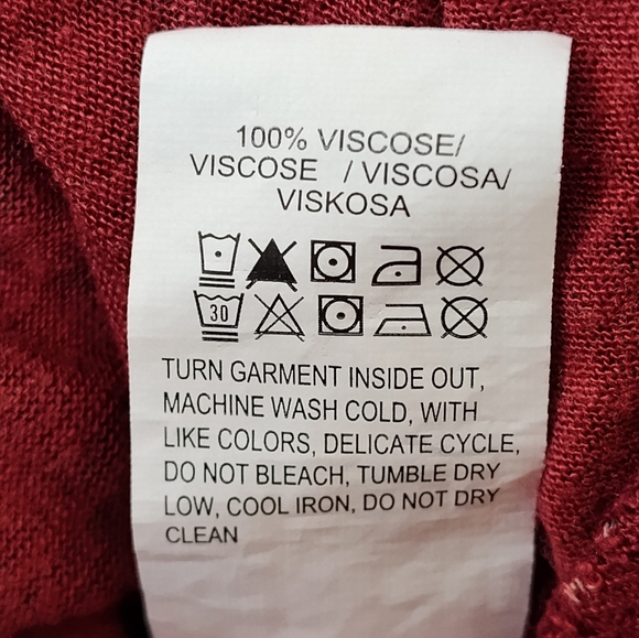 Lucky Brand Women's Burgundy Wine Red Patterned Long Sleeve Top | Medium - Picture 5 of 5